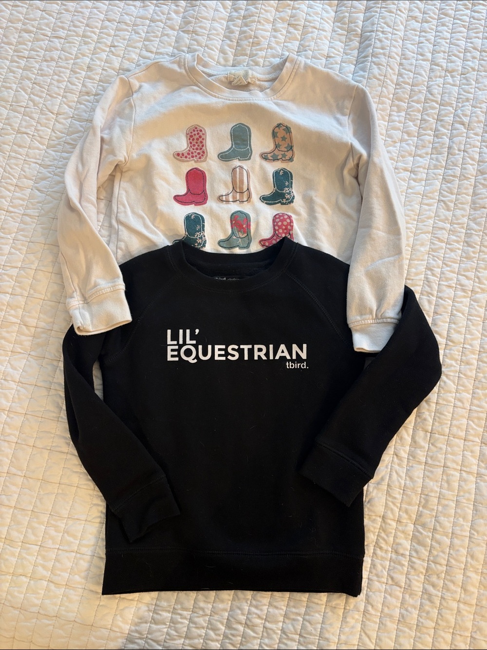 Lil' Equestrian and Cowgirl Boot Kids' Crewneck Sweatshirts